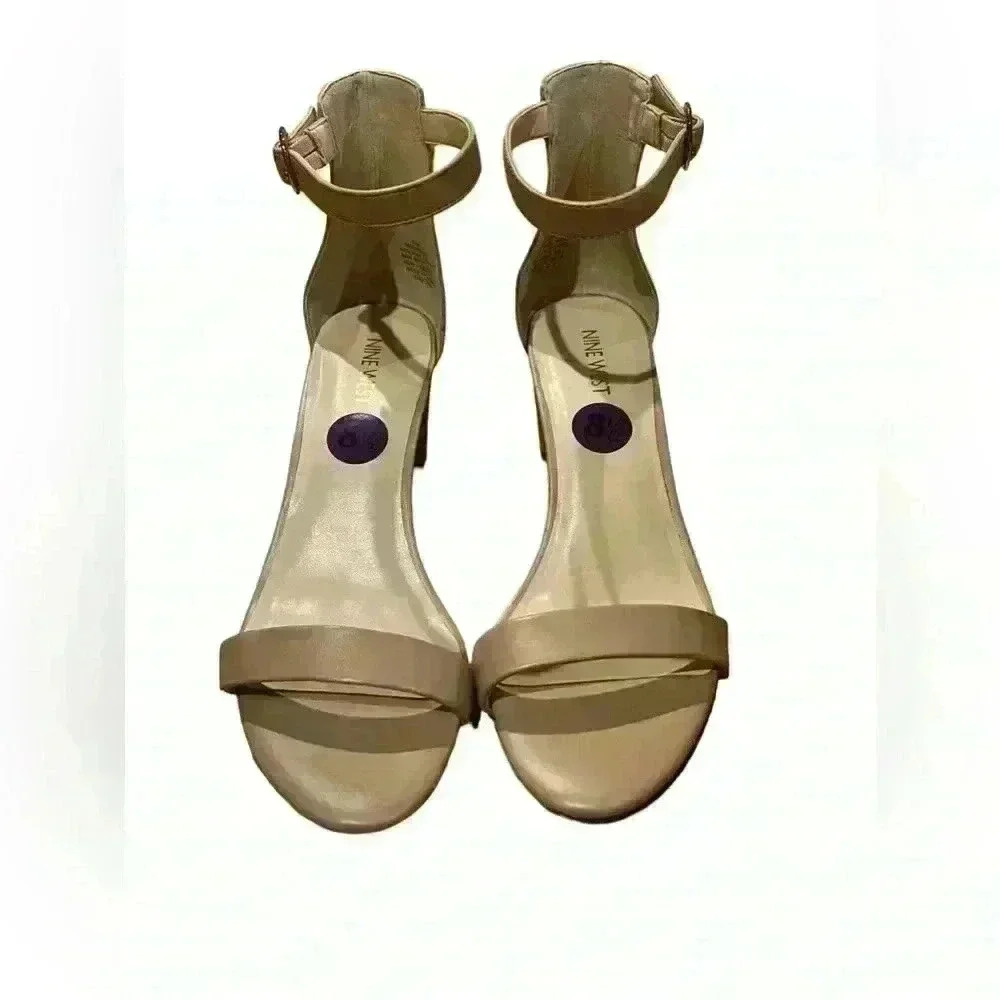 Brand new Nine West Size 8.5Natural Nude Persist Ankle Strap Block Heels